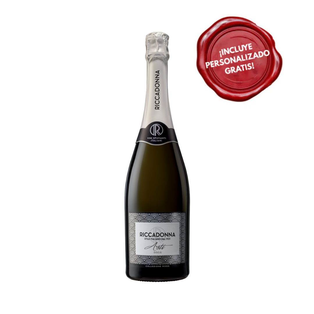 Espumante RICCADONNA Asti Botella 750ml. PERSONALIZADO GRATIS
