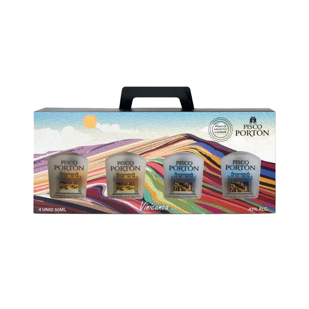 Pack 4 botellas de PISCO PORTÓN Mosto Verde 50ml